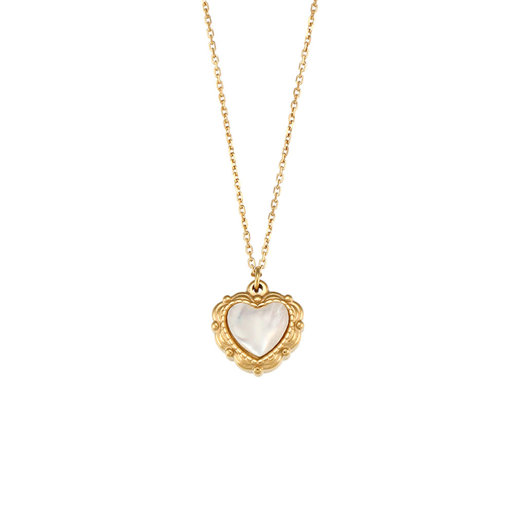 Opaline Heart — Collana Cuore in Madreperla e Oro
