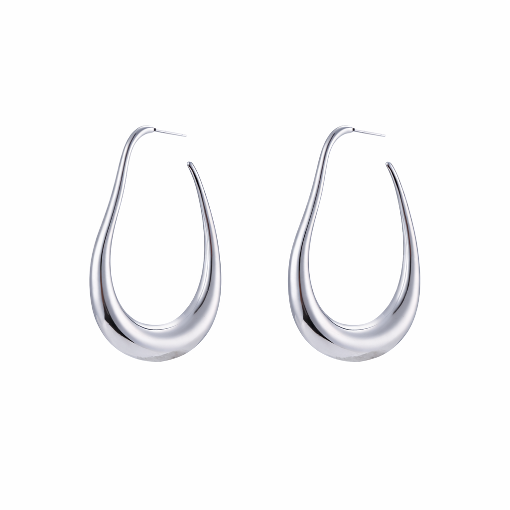 Liquid Sculpt Hoops — Orecchini a Cerchio Sculturali a Goccia
